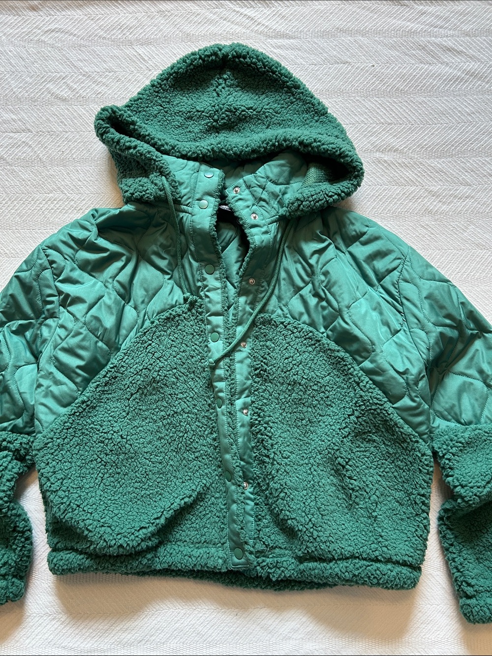 PAC Green Hooded Sherpa Jacket